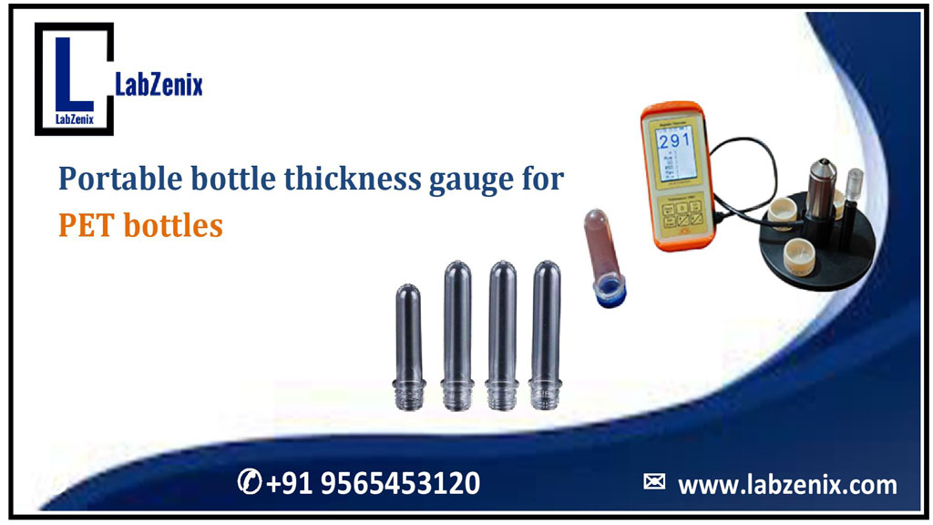 Portable bottle thickness gauge for PET bottles